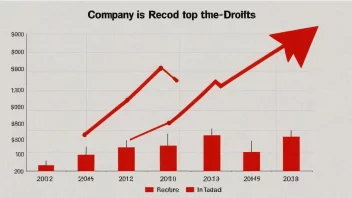 Graf som viser et selskaps rekordfortjeneste over årene