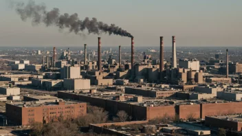 Et stort industrielt kompleks med flere bygninger og skorsteiner.