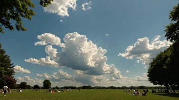 En vakker sommerdag med en klar blå himmel og noen hvite skyer.