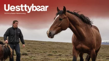 En person som prøver å kontrollere en vill hest, symboliserer adjektivet 'uestyrbar'.