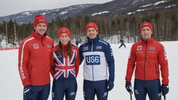 Et lag med utøvere i vinteridrettsdrakter, som representerer et norsk vinteridrettslag.