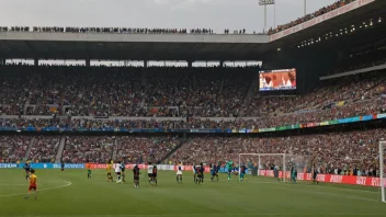 En fotballkamp på et stadion