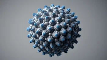 En 3D-illustrasjon av HPV-viruset.