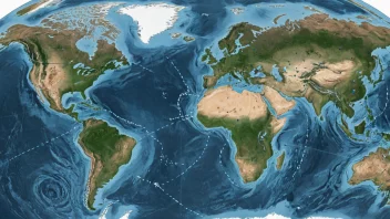 Et bilde som viser bevegelsen av havstrømmer og deres innvirkning på klimaet.