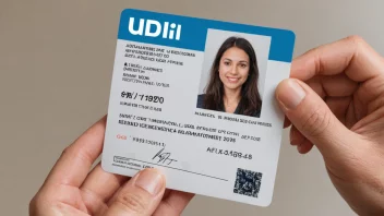 UDIs logo eller en person som holder et oppholdstillatelseskort