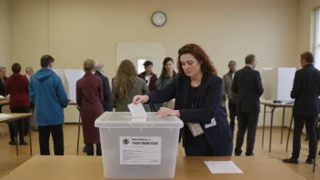 En gruppe mennesker som deltar i et medlemskapsvalg, med fokus på valgprosessen.