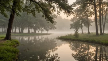 Et fredelig landskapsbilde som fanger et stille øyeblikk i naturen.