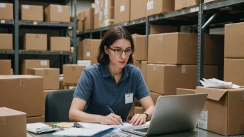 En logistikkarbeider i et lager, som koordinerer leveranser og håndterer lagerbeholdning.