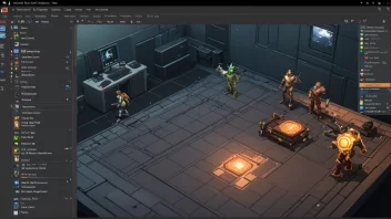 Et spillutviklingsverktøy med ulike verktøy og funksjoner.