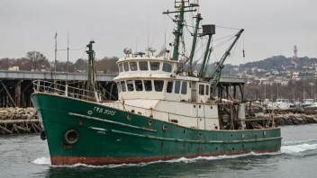 En trålfiskebåt i havnen