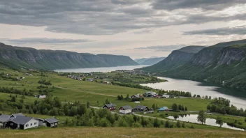 En malerisk utsikt over Aksdals, en liten landsby i Norge