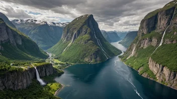 Et vakkert landskap av en populær turistdestinasjon i Norge.