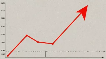 En graf som viser et høydepunkt, med en rød pil som peker mot toppen