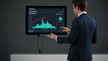 En person som analyserer energiforbruk på en skjerm.