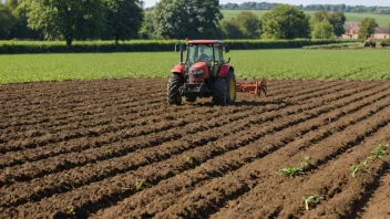 Et nyoppdyrket jorde med en traktor i bakgrunnen