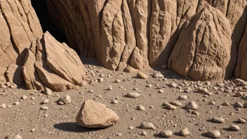 En geologisk formasjon med en samling av steiner eller bergarter.