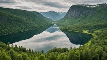 En fredelig innsjø i Norge