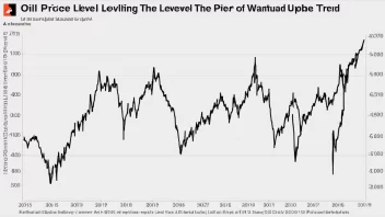 En graf som viser oljeprisnivået over tid, med en stabil trend.