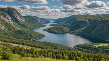 Et vakkert landskap av Østlandet, Norge.