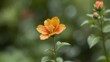 En blomsterstilk med en vakker blomst på toppen.