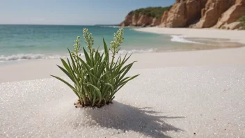 En saltplante som vokser i et salt miljø.