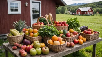 En norsk gård med en variert produksjon av mat, fôr og andre landbruksprodukter.