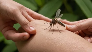 En person som beskytter seg mot myggstikk ved å påføre insektsmiddel.