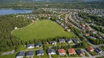 Flyfoto av et forstadsområde med eneboliger