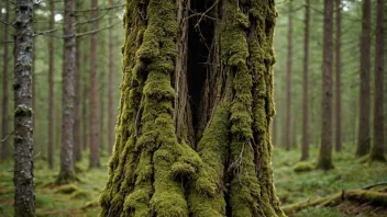 Et susetre med sin karakteristiske form som står i en norsk skog.