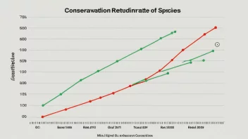 En graf som viser bevaringsraten for ulike arter.