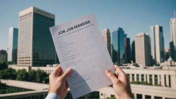 En person som holder en liste over jobbsøkere, symboliserer søket etter arbeid