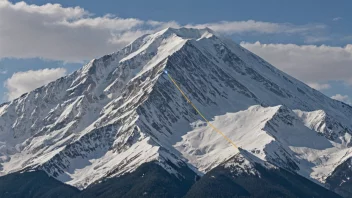 En graf som viser sammenhengen mellom høyde og lufttrykk, med et fjell i bakgrunnen.