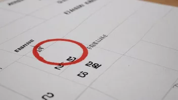 En kalender med en frist markert, med en rød sirkel rundt.