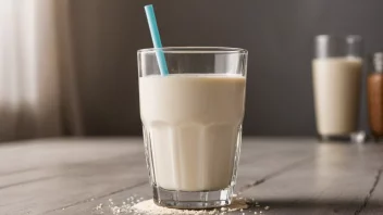 Et glass melk med en proteinshake i bakgrunnen, som fremhever viktigheten av melkeprotein i en sunn kost.