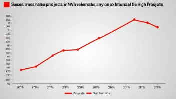 En graf som viser vellykkethetsgrader i ulike prosjekter.