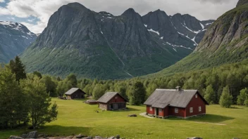 En koselig fjellgård i norsk natur.