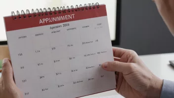 En person som holder en kalender med en liste over kommende arrangementer og avtaler