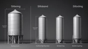 Et bilde som representerer siloblanding, med en silo delt inn i seksjoner.