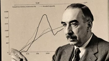 Et bilde av John Maynard Keynes med en graf som viser sammenhengen mellom statlige utgifter og økonomisk vekst.