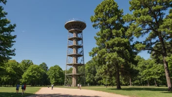 Et høyt observasjonstårn i en park.