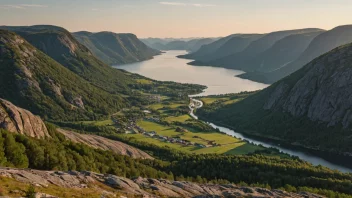 Et malerisk landskap av Nidelandsområdet i Norge.