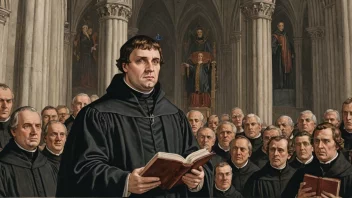 Et bilde som viser opprinnelsen til lutheranismen, med Martin Luther i sentrum.