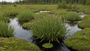 Et fotografi av en moltmyr, som viser de unike plantene og dyrene som bor i denne typen våtmark.