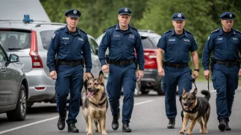 En norsk tollhundepatrulje i aksjon.