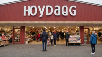 En butikk med et skilt som annonserer høytidssalg