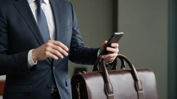 En forretningsperson som bruker en smarttelefon på jobben