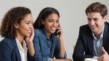 To personer som snakker sammen over telefonen.