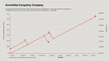 En graf som viser vekstverdien til et selskap over tid.