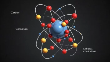 En illustrasjon av atomstrukturen til karbon.