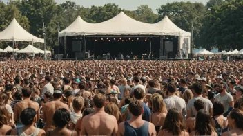 En stor gruppe mennesker samlet på en musikkfestival, som nyter musikken og atmosfæren